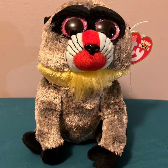 TY Beanie Boos 6" WASABI Baboon Plush Stuffed Animal Toy Heart Tags - Picture 1 of 4